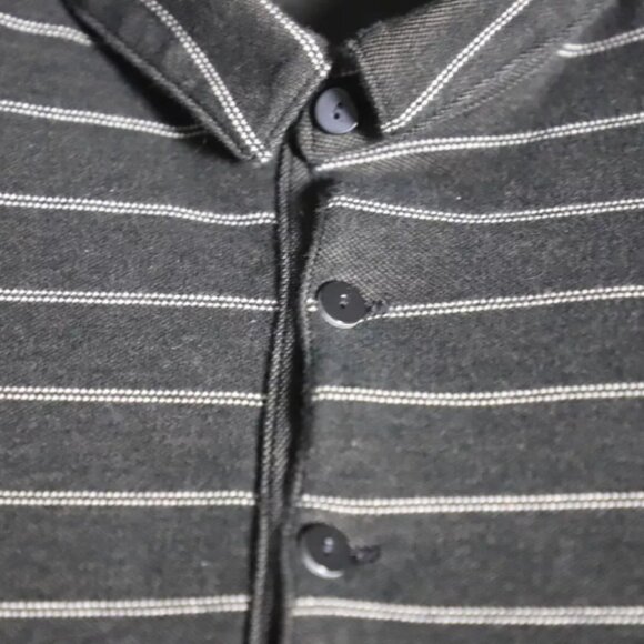 Lacoste Polo Shirt Mens 5 Black Striped Preppy Long Sleeve Alligator Embroidery - Picture 5 of 9